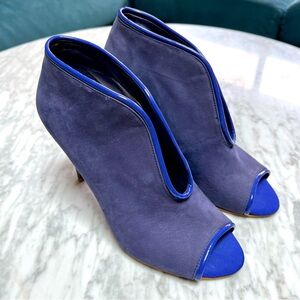 New Rachel Roy Pepino Purple Suede Peep Toe Heels Size 7